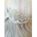 Булчинско украшение за коса с кристали Сваровски цвят аквамарин и мъниста Лунен камък - Aquamarine Tears